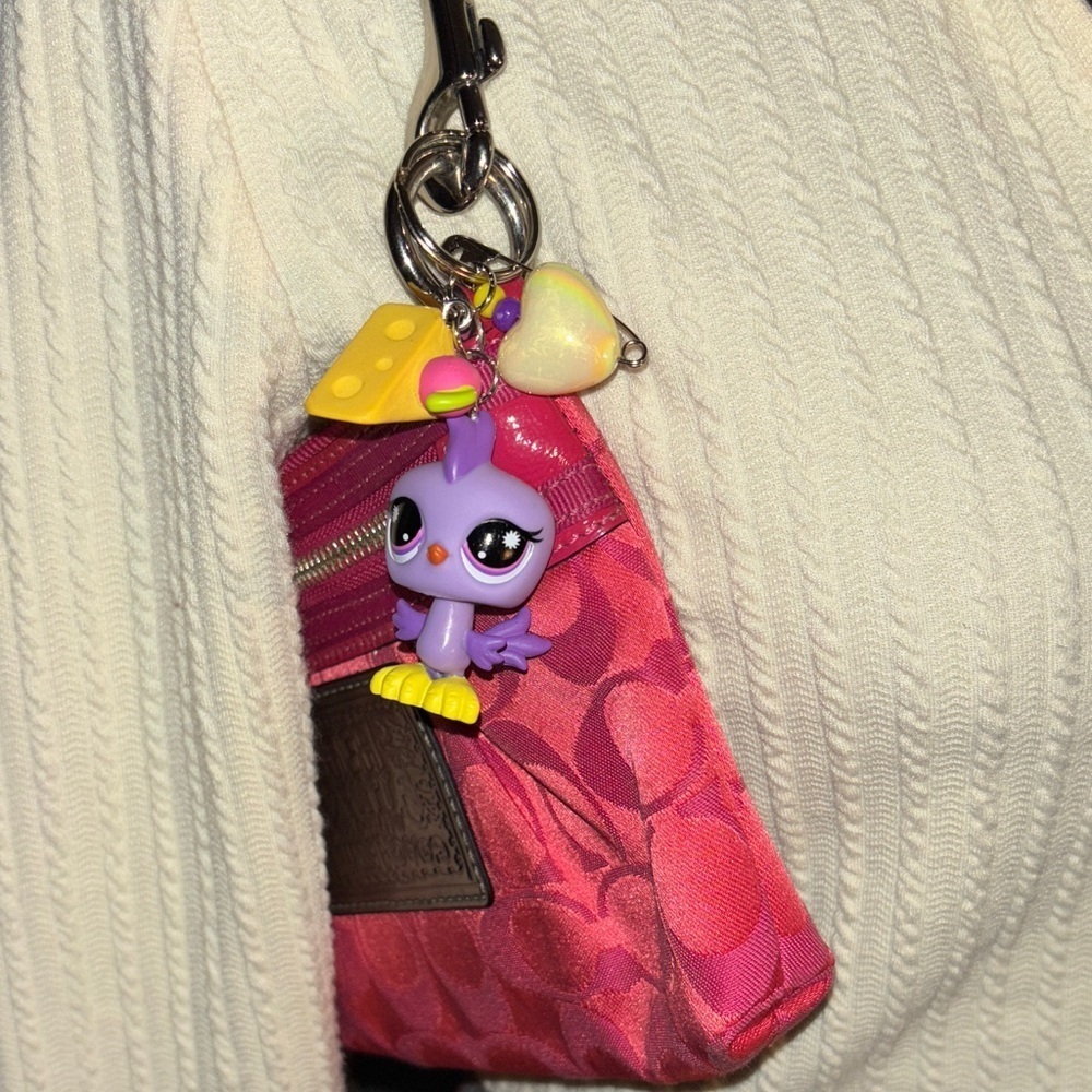 Purple littlest pet shop keychain